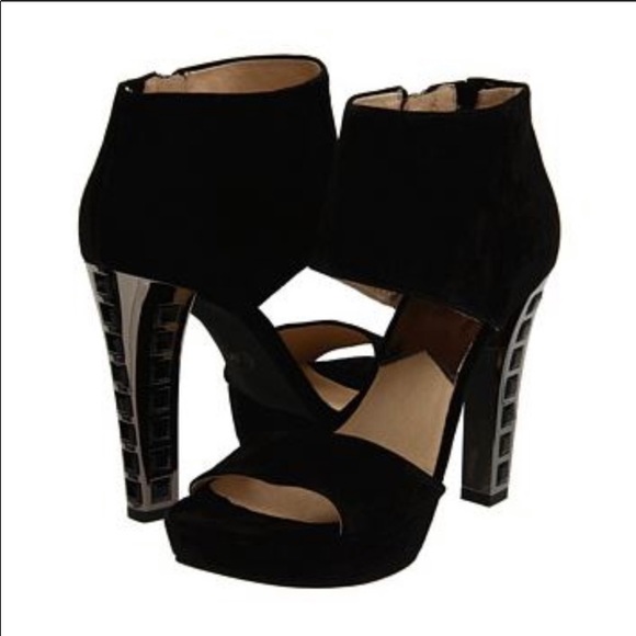 MICHAEL KORS Blk-Gem-Silver-Heel Velvet Ankle Cuff - Picture 10 of 11